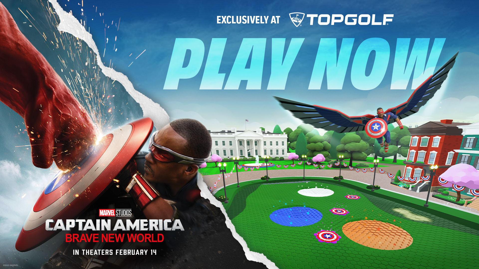 Topgolf is celebrating the upcoming Marvel release of Captain America: Brave New World with a special experience